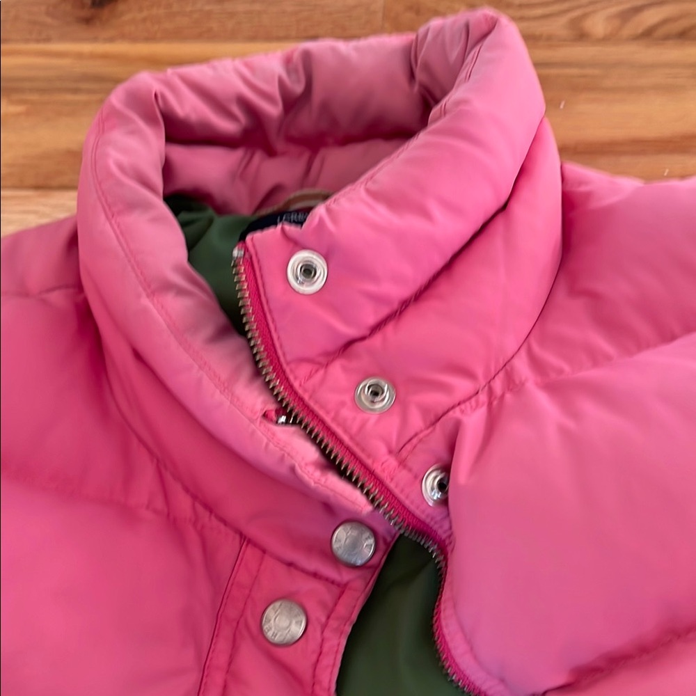 J. Crew Pink  and Green Puffer Vest - Picture 15 of 16
